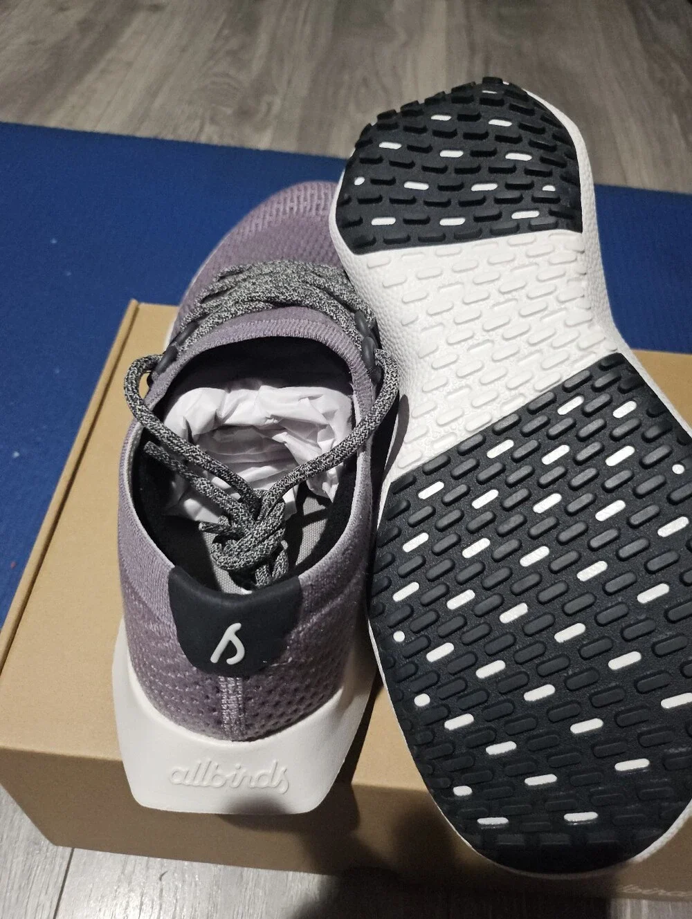 allbirds Men’s Lavender Knit Sneakers with White Soles